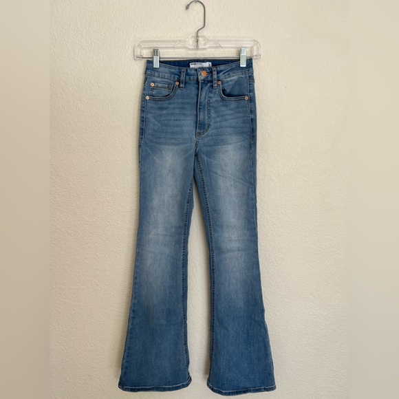 Garage Denim - Women's GARAGE Flared High Waisted Blue Jeans Size 00